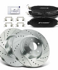 12.6 Inch Front Drilled And Slotted Disc Brake Rotors With Ceramic Pads Kit Beefed Up 6 Piece Set Fits Nissan Murano Pathfinder Infiniti
