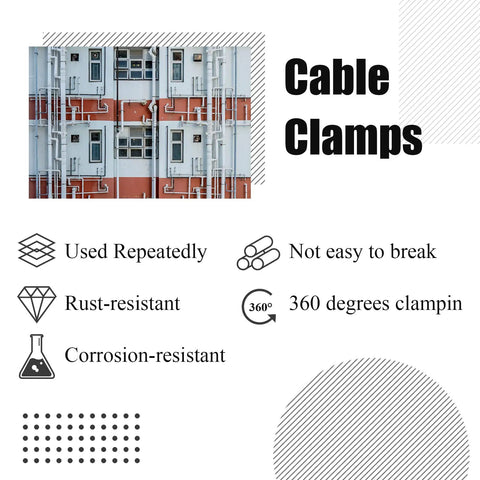 50 Pack 2 Inch Conduit Clamps Stainless Steel 304 U Bracket With Two Hole Design 1.97 Inch Inner Diameter Tension Clip Kit