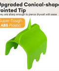 Super Cool 6 Pack Drywall Outlet Marker Kit For Pros and DIYers A Fast Way To Position Electrical Boxes And Protect Wiring During Installation Made From Tough Reusable Hard ABS Plastic Perfect For Gypsum Board Walls - Green conical-shaped marker tip designed for precise drywall piercing.