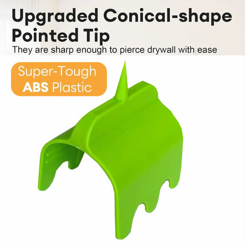 Super Cool 6 Pack Drywall Outlet Marker Kit For Pros and DIYers A Fast Way To Position Electrical Boxes And Protect Wiring During Installation Made From Tough Reusable Hard ABS Plastic Perfect For Gypsum Board Walls - Green conical-shaped marker tip designed for precise drywall piercing.
