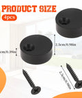 Four Piece Barn Door Stopper Set, adjustable black anti jump pads with screws, size 0.98x0.98x0.39 inches.
