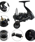 Ultra Lightweight Spinning Fishing Reel With 12 Plus 1 Ball Bearings, One Way Clutch, Anti-Reverse, Carved Aluminum Spool