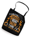 Black tote bag with dragon boat racing design, text graphics, Boat Festival Gear Tote Bag For Paddling Training And Race Day Crew Style