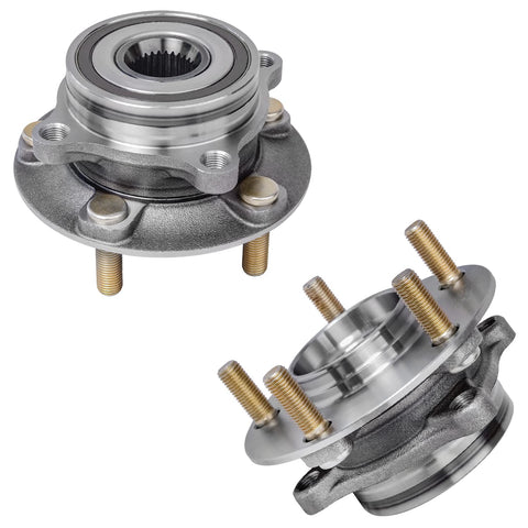 AWD 4-Piece Wheel Bearing Hub Kit For Mitsubishi Lancer 2008-2015 Front And Rear 5-Bolt Hubs With Encoder ABS Includes Driver And Passenger Sides Replacement