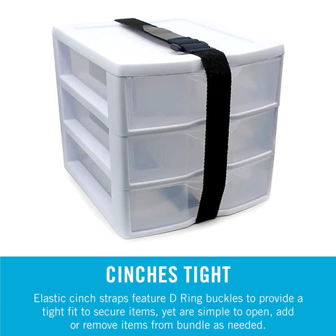 Elastic Straps For Wires And Cords All Purpose Cinch Ties That Are Strong Reusable And Adjustable For Indoor And Outdoor Use Black Large