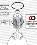 O Ring Seal Kit for Water Softeners 7112963 WS35X10001 diagram showing 3 O rings and part numbers 7170296, 7170254, 7170270