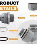 1 Inch Liquid Tight PVC Conduit Connector Pack Straight To 180 Degree Non-Metallic Electrical Fittings UL Listed For Flexible Conduit Weatherproof Wire Guard 24 Pack, gray parts detail