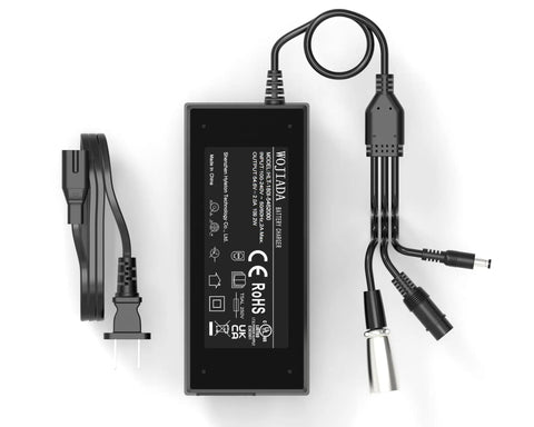 54.6V 2A Universal Ebike And Scooter Charger With Three Plugs For 48V Batteries Includes DC5.5X2.5Mm And DC5.5X2.1Mm 8Mm
