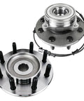 Front Wheel Bearing And Hub Assembly 8 Lug 4WD With ABS Pair For Dodge Ram 1500 2500 3500 2006 To 2008 front and back view