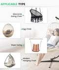 Heavy Duty Hammock Chair Stand For Indoor And Outdoor Use, C Type Frame, 330 Lb Capacity, in use with various chair types