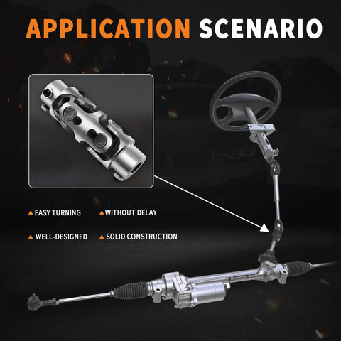 Heavy Duty Double U Joint Steering Shaft 3/4 Inch DD to 3/4 Inch DD Chrome Coated Universal Joint, 5 Inch Total Length, 35 Degree Working Angle, 4000 RPM Max, 40Cr Alloy Steel With Premium Needle Roller Support on steering system