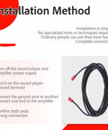 Installation method for Upgrade Your Vinyl Setup With This Six Foot Ground Wire For Magnetic Cartridge Turntables.