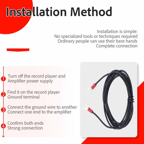Installation method for Upgrade Your Vinyl Setup With This Six Foot Ground Wire For Magnetic Cartridge Turntables.