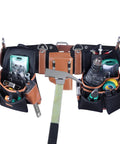 Heavy Duty Electrician And Carpenter Tool Belt With Full Grain Leather Construction, 19 Pouches, Adjustable Suspension System, Loaded