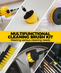 Holikme drill brush attachments 30-pack with yellow bristle brush heads for grout, tiles, sinks, and car polishing