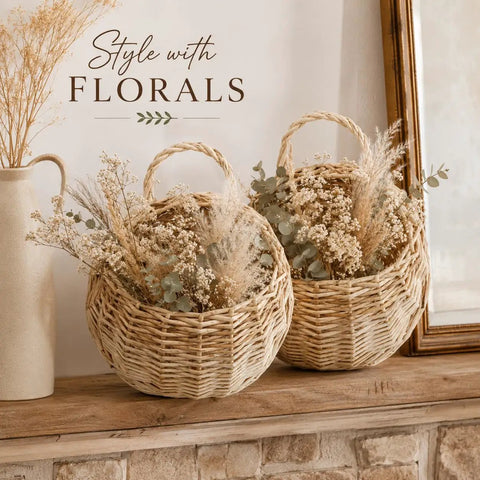 Premium Woven Wicker Hanging Basket Set Of Two Nine Inch Wall Planter With Built In Drainage Guard For Zero Mess Indoors Out And Total Patio Life Flex Upgrade