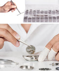 Watch band pins kit with case; 360pcs 1.5mm stainless steel spring bars for 8–25mm watch bands, with removal tool