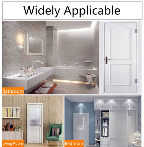 Image showing multiple rooms where 2 Pack Drill Free Floor Mounted Door Stops With Self Adhesive Tape Or Screws Gold Finish Black Rubber Bumpers Wall Protectors For Bedroom Shower Office Easy Install could be used.