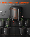 Auto Drip Irrigation System Kit With 13 Gallon Bucket, 25W Water Pump, Low Water Level Sensor in grow tent setup