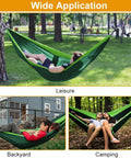 All In One Camping Hammock With Heavy Duty Tree Straps 660 lb Capacity in various outdoor settings