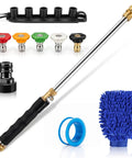 Beast Mode Power Washer Hose Attachment With 5 Quick Connect Nozzles 0 Degree 15 Degree 25 Degree 40 Degree Foam Nozzle Built For Car Washing