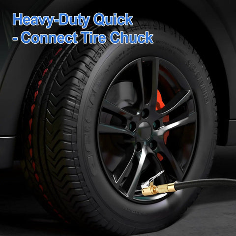Two Pack Tire Air Chuck With Clip Adapter 8mm Quick Connect Brass Locking Nozzle inflating car tire