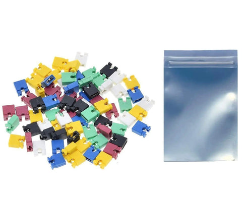 120 Piece Jumper Cap Kit for 2.54mm Headers Open Top Shunt Jumpers Mixed Colors for Arduino and Raspberry Pi Projects with packaging