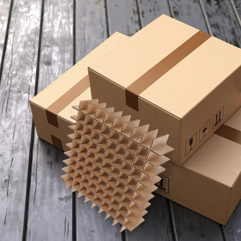 Two Pack Cardboard Box Dividers For Shipping And Logistics Kraft Paper Packaging Separators With Heavy Duty Protection And Reusable Design A No Brainer Solution For Fragile Glassware Kitchen Supplies And Electronics, kraft dividers in shipping boxes
