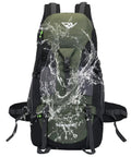 Ultra Lightweight 50L Hiking Backpack For Men And Women Durable 2.2 Lb Camping Pack For 2 To 3 Day Weekend Adventures Travel Outdoor Daypack With Comfortable Straps Built Tough For Trails, showing water resistance feature