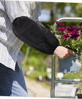Get Your Arms Covered With These Tough As Nails Extended Black Arm Sleeves 2 Pairs Pack Oilproof Guards in use while gardening.