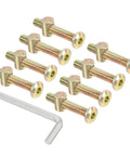 Eight Pack Bunk Bed Bolts Kit With Hex Socket Cap Barrel Screws Nuts And Handy Wrench For Quick Furniture Assembly Zinc Finish