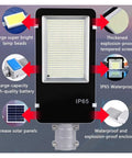 Badass Outdoor Solar Flood Light With Remote Control Ip66 Waterproof Security Wall Lamp For Yard Driveway Zero Drama Setup showing features like large capacity battery and solar panels.