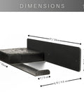 Dimensions of Pretty Tough Wall Mount Toilet Paper Holder With Rustic Charcoal Wood Shelf, Heavy Duty Steel Bathroom Roll Rack.