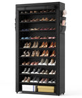 10 Tier Shoe Rack With Covers Large Capacity Stackable Tall Shoe Shelf Organizer For 50 To 55 Pairs Of Shoes And Boots