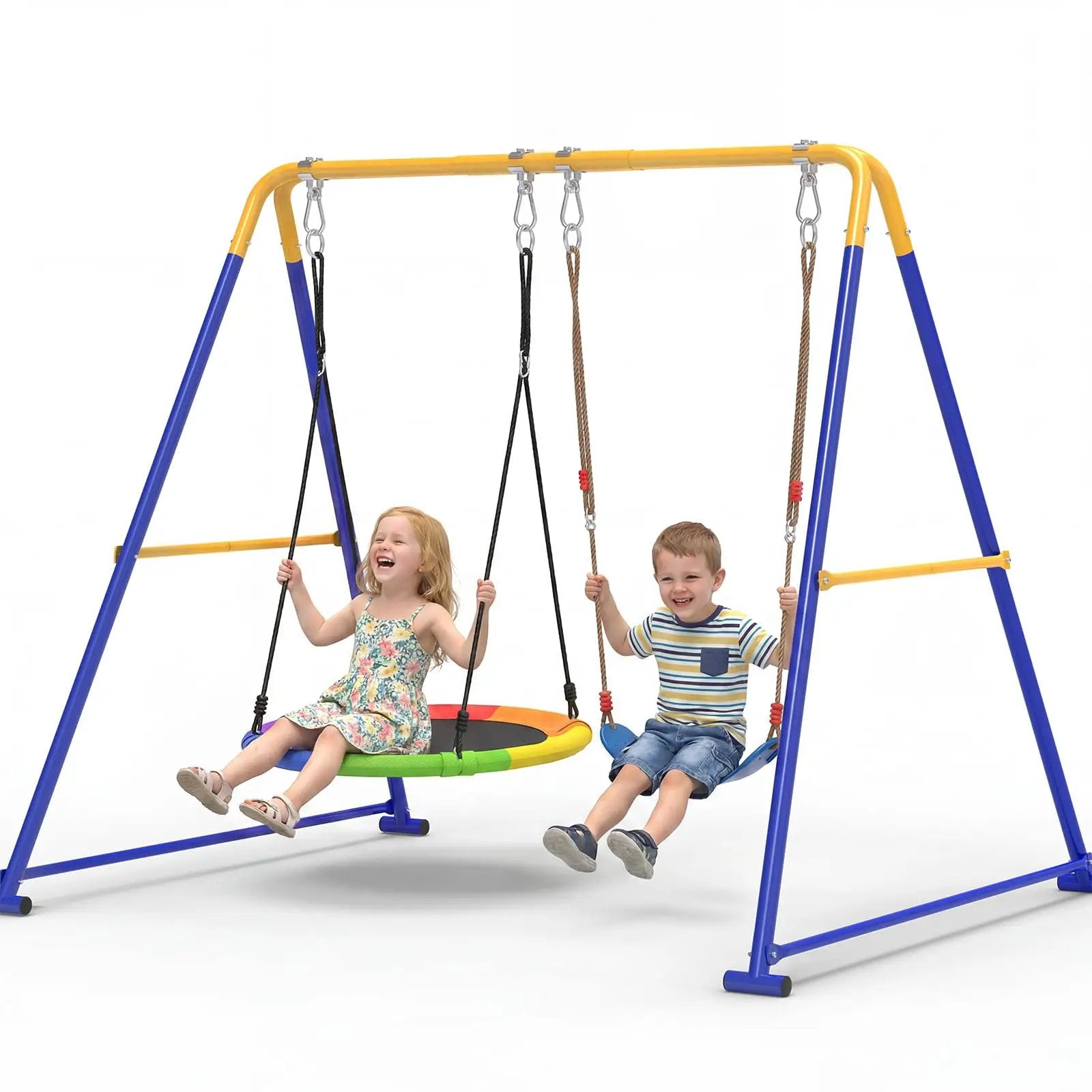 Two In One Backyard Swing Set With Platform ✓