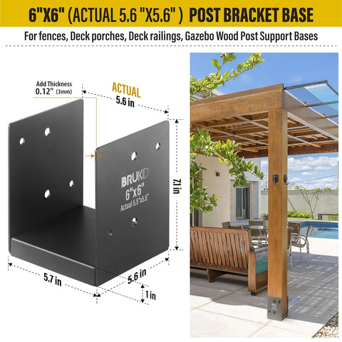 Heavy Duty Stainless Steel Deck Post Base And Anchor Bracket For Fences And Railings Porches Pavilions Concrete Support Base