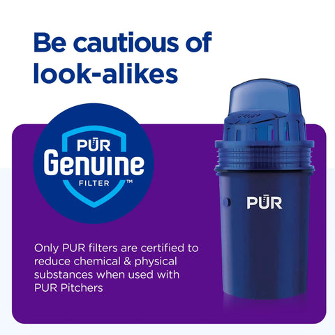 PUR Genuine Filter for 7-Cup Water Filter Pitcher With Faster Filtration, LockFit Cap, NSF Certified