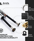 Stainless Steel Bidet Hose 47 Inch With Nylon Braided PVC Inner Hose G One Half Fitting Handheld Sprayer Chrome Finish
