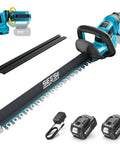 22 Inch Cordless Hedge Trimmer With Dual Action Blade And 20V Power, Includes 2 Batteries And Charger, 180 Degree Rotating Handle