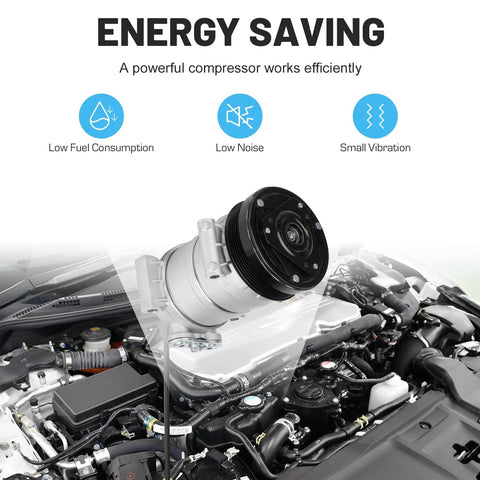 Shop Grade Air Conditioning Compressor With Pre Mounted Clutch Fits Chevy Blazer C K Series Suburban Gmc Yukon Escalade Straight Bolt Up Refreshes Your Whip Quick 1996 To 2000 in an engine bay showing its design.