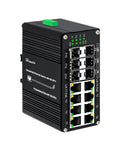 Industrial Hardened 14 Port PoE Plus Switch with 8 10 100 1000Base T Ports 4 1.25G SFP Ports and 2 10G SFP Plus Ports