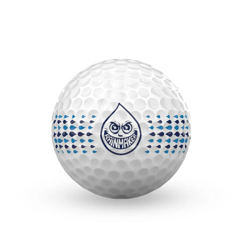 No-Nonsense 3 Piece Urethane Golf Ball with spin and feel, multi-color alignment lines, Greek letter IDs, white finish