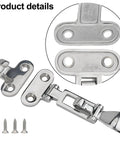 Anti Rattle Marine Latch In 316 Stainless Steel For Yacht Boat RV Cabinet Toolbox With Padlock Eyelet Silver, detail view with screws