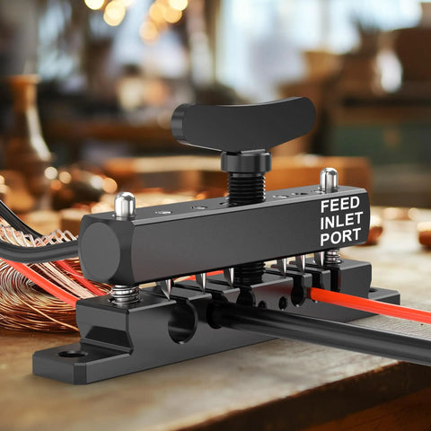 Adjustable And Portable Wire Stripper Machine For DIYers And Pros, High Efficiency Cable Stripping Tool, with wires on table