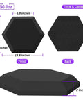 Dense Sound Absorbing Hexagon Foam Panels Pack Of 24 Thick Acoustic Wall Tiles, 13.8 x 11.8 x 2 inches, shown in front and back views.