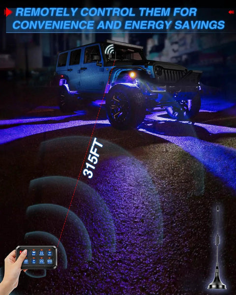 8 Gang RGB Wireless Switch Panel With Auto Dimming And Memory On Off Push Button Car LED Touch Switch Box on truck