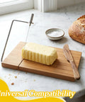 10 Pack Cheese Cutter Wires Set slicing butter on wooden board