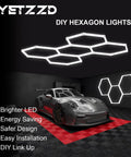 Hexagon Garage Lights Five Panel LED Ceiling Light 6500K Hella Bright 168W 20160LM in garage over car