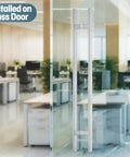 H-Shaped 1200mm Push Pull Door Handle Back To Back Mounting installed on office glass door