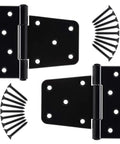 3.5 Inch Heavy Duty Gate Hinges Black Strap Hinges for Indoor Outdoor Use Durable Fence Gate Hardware Kit 2 Pack with Screws